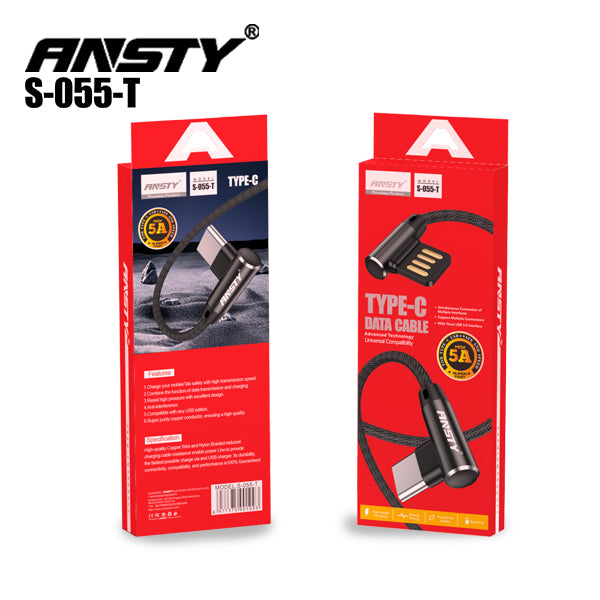 5A Double Type-C Cable 90° Angle S-055-T