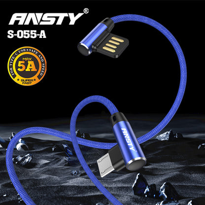 5A Double Type USB Micro Cable 90° Angle S-055-A