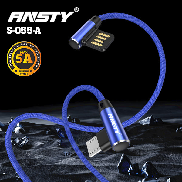 5A Double Type USB Micro Cable 90° Angle S-055-A