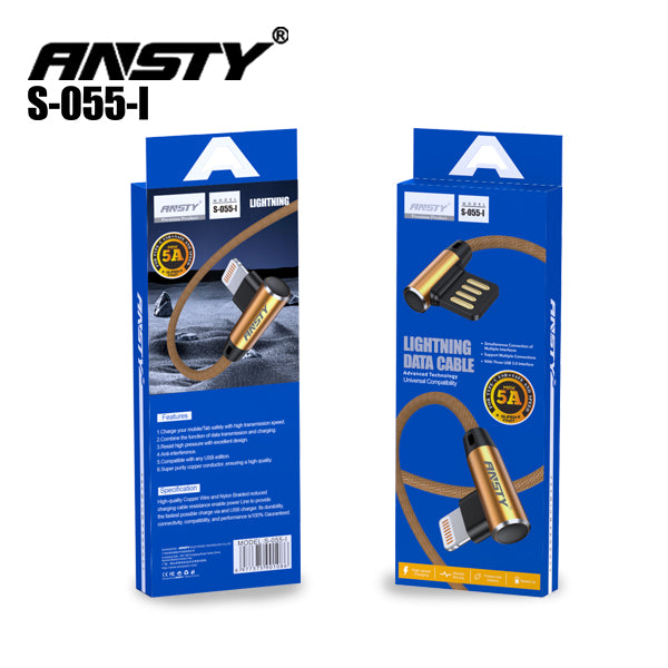 5A Double Lightning Cable 90° Angle S-055-I