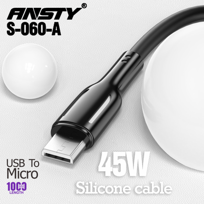 45W Silicone Cable (USB to Micro) S-060-A