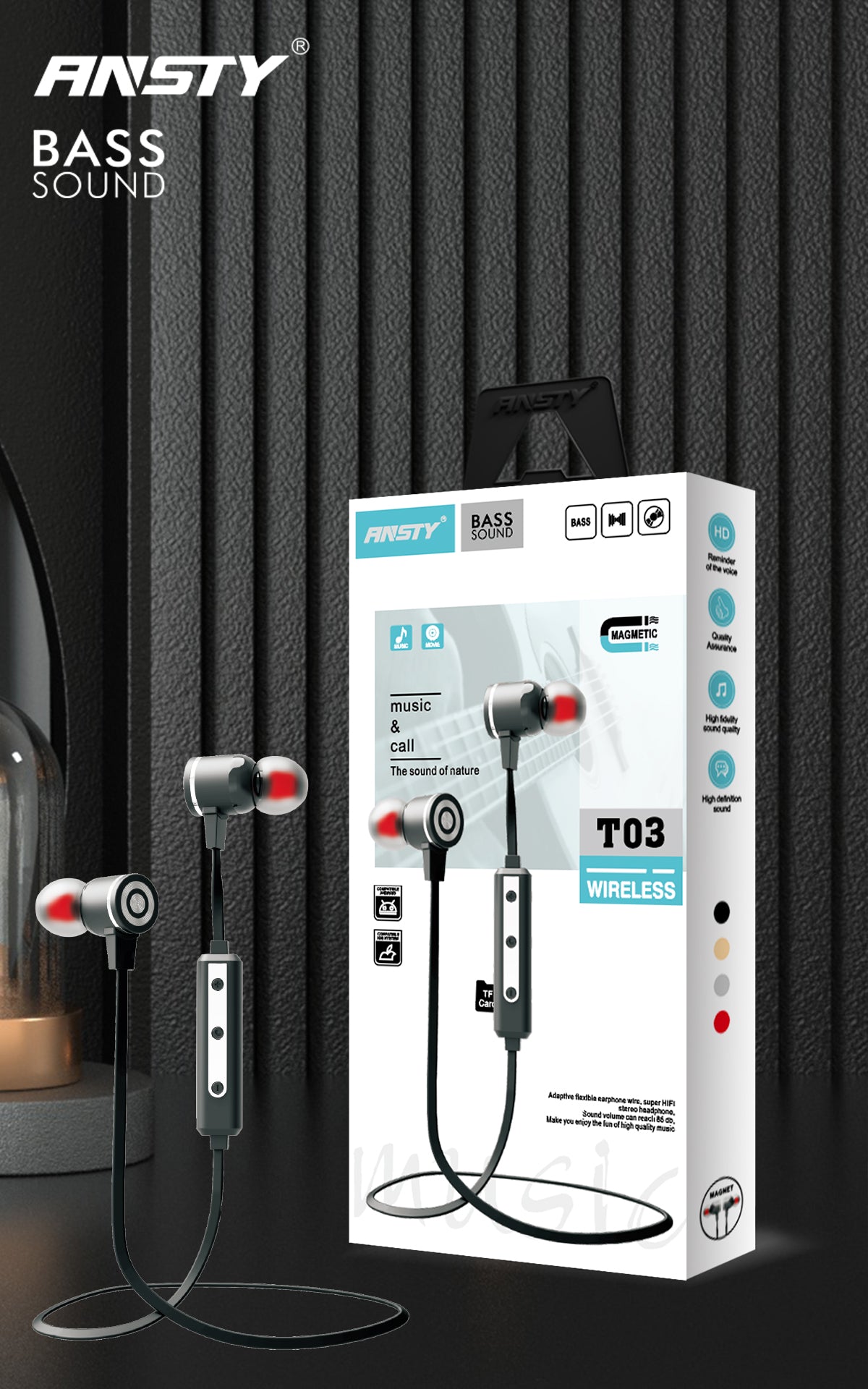 Magnet Wireless Sport Headset T-03