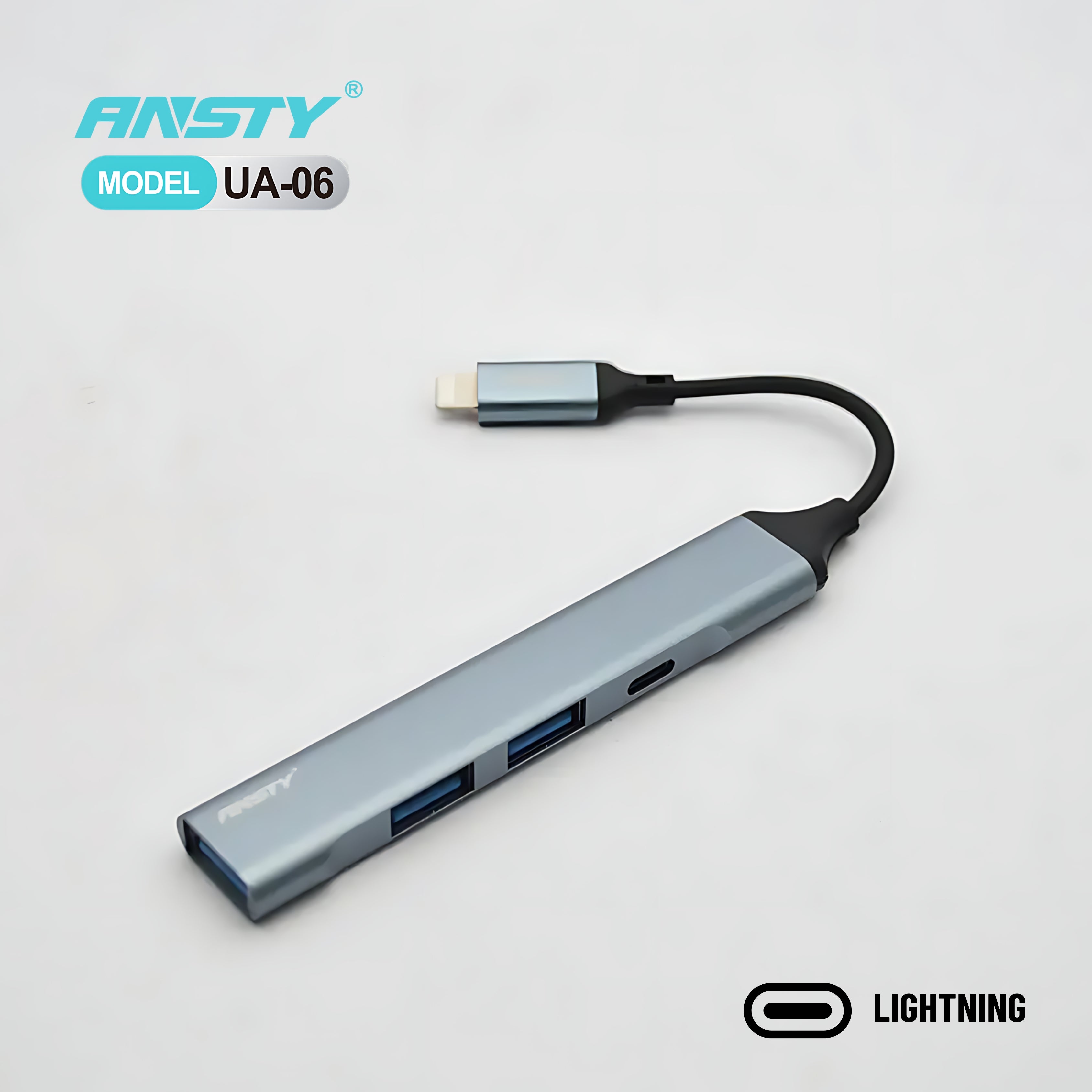 4-in-1 Lightning Multifunction Adapter UA-06 USB 3.0 | Dual USB | Aluminium Body