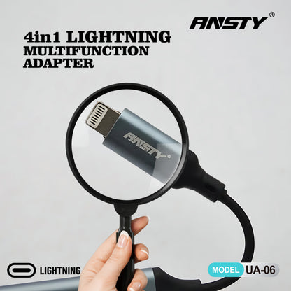 4-in-1 Lightning Multifunction Adapter UA-06 USB 3.0 | Dual USB | Aluminium Body