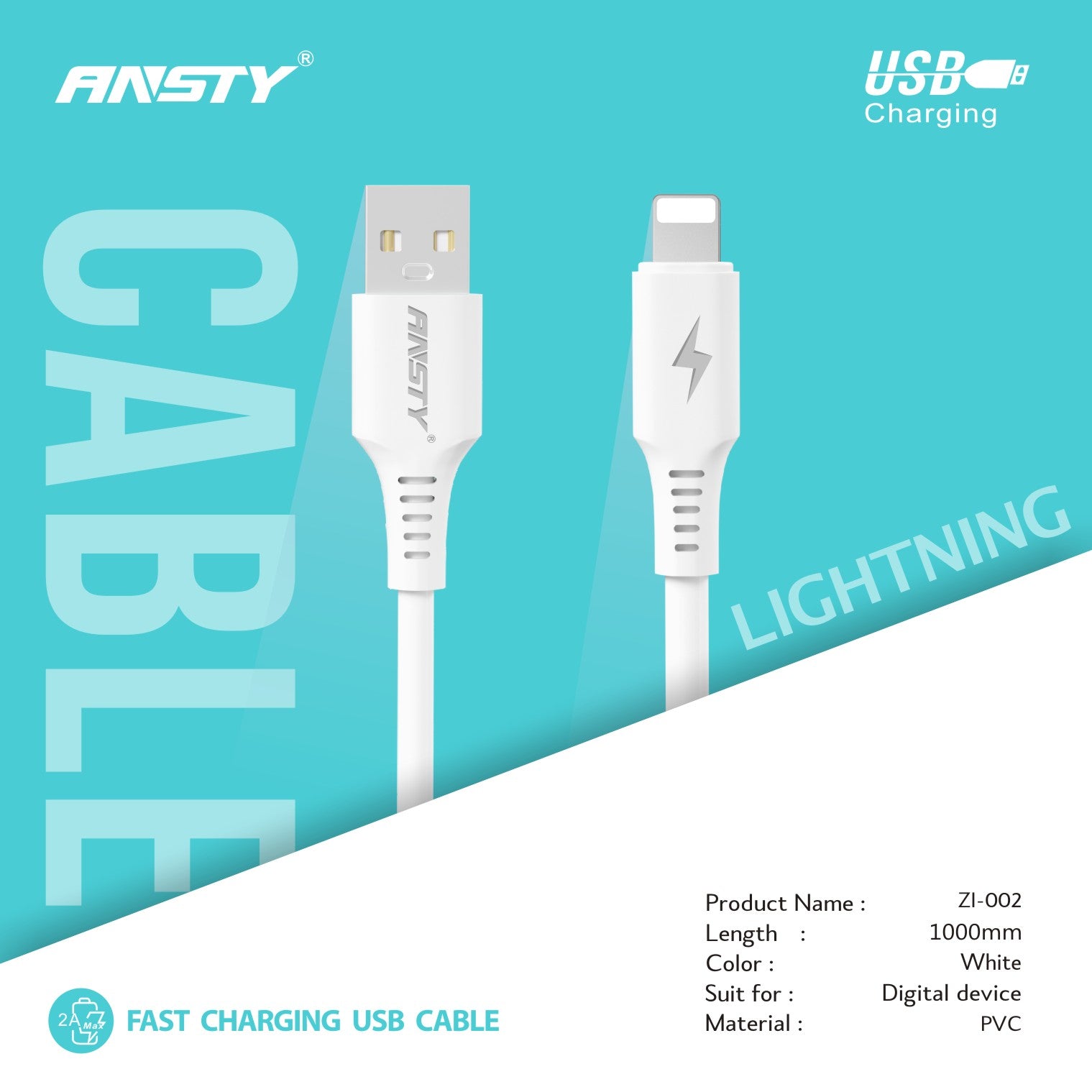 Lightning Fast Charging & Sync Cable ZI-002