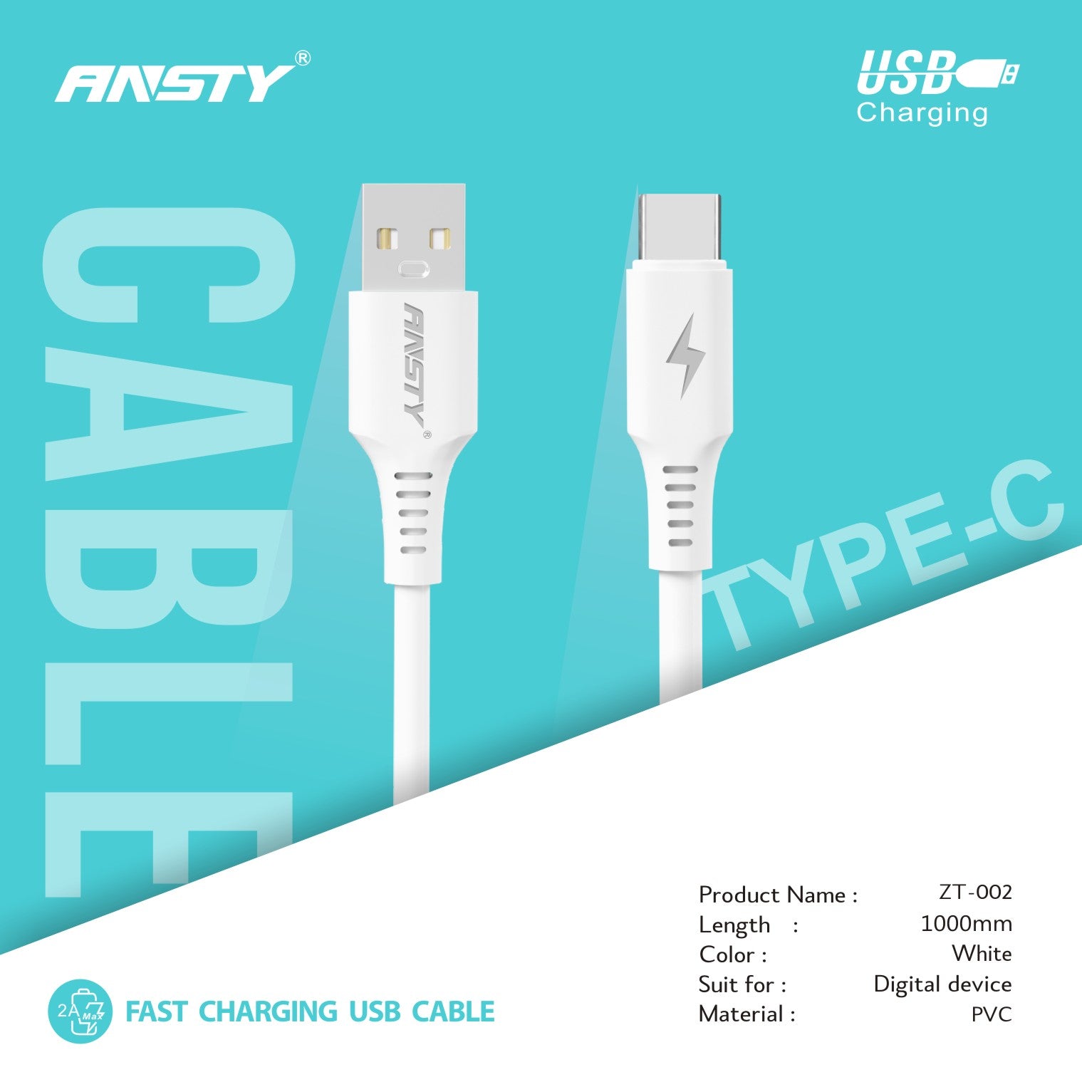 Type-C Fast Charging & Sync Cable ZT-002