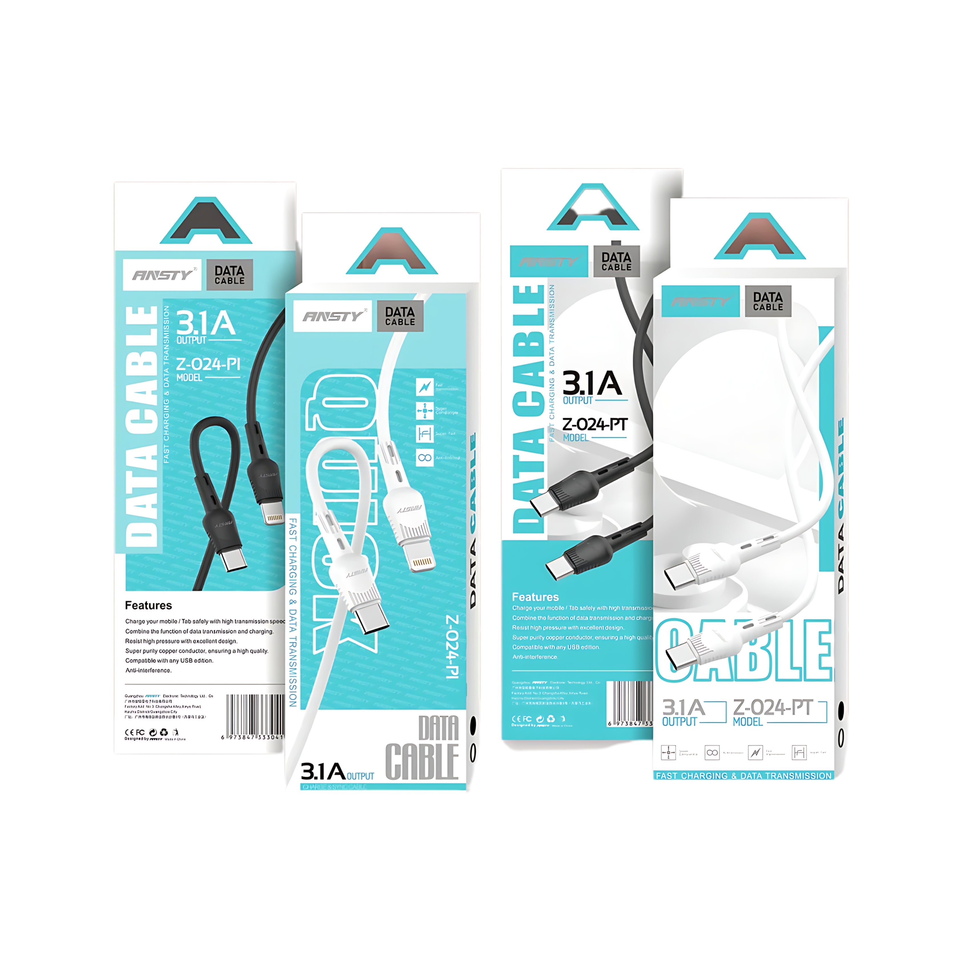TC to Lightning 3.1A Fast Charging & Data Cable Z-024-PI