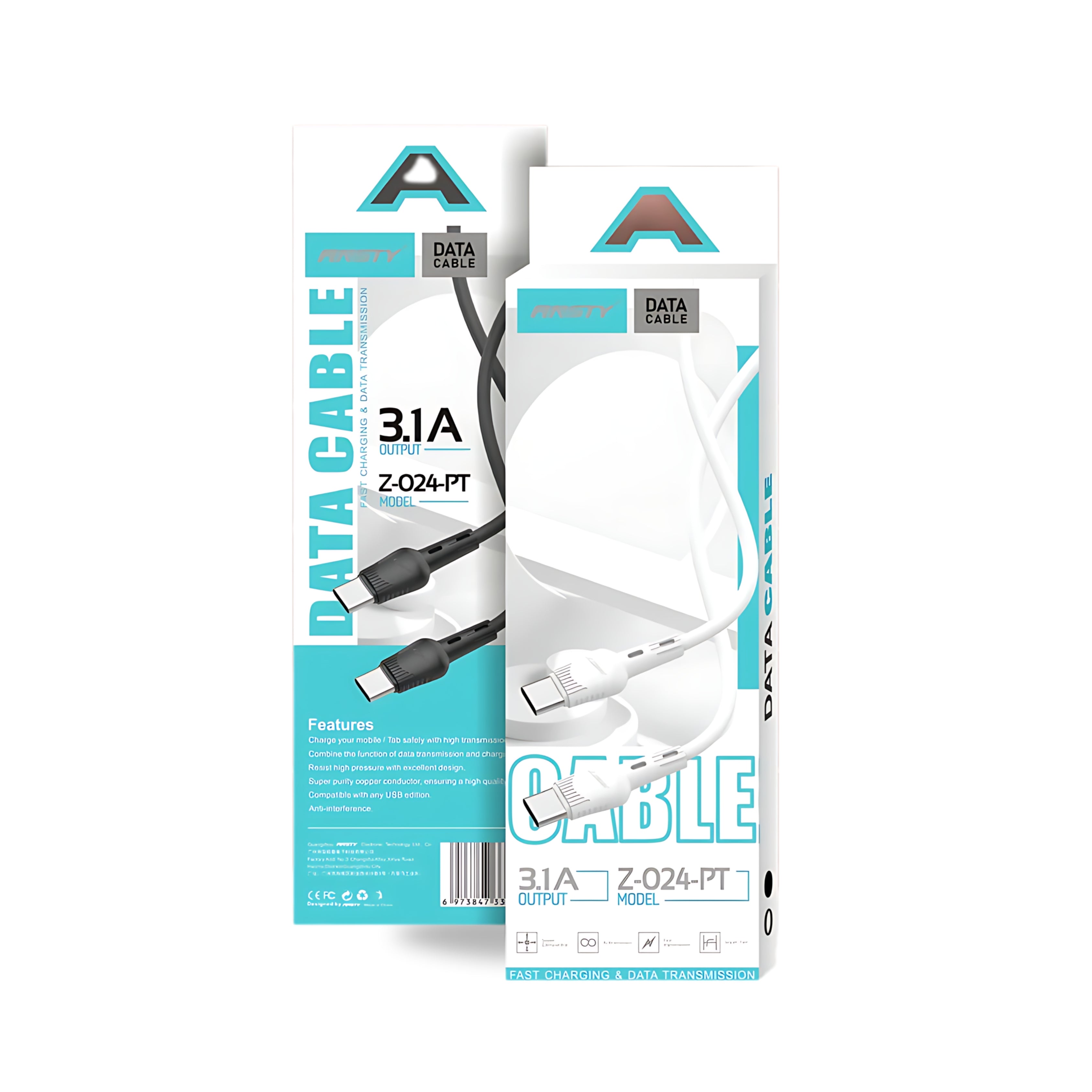 Type-C to Type-C 3.1A Fast Charging & Data Cable Z-024-PT