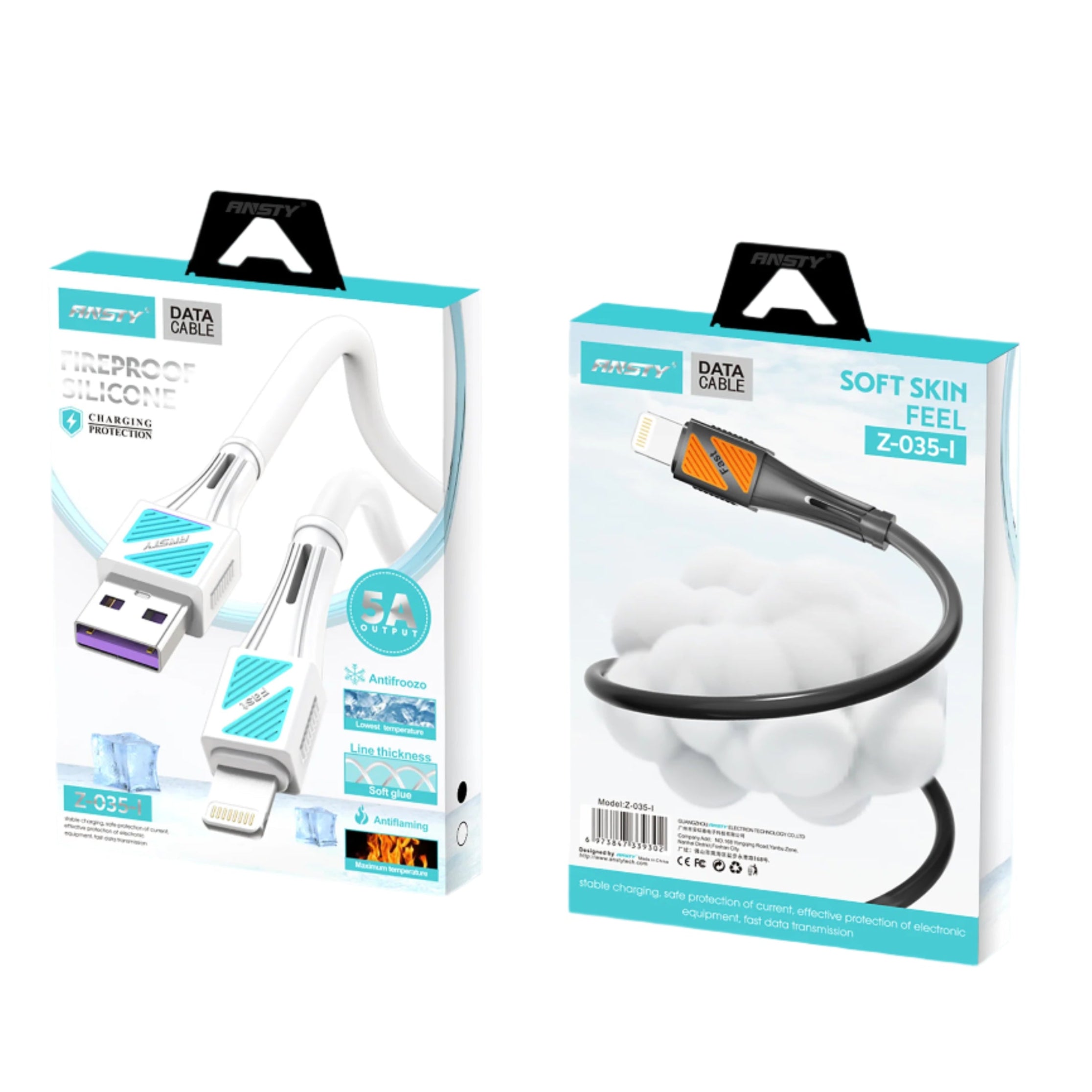 5A Fireproof Silicone Lightning Cable Z-035-I