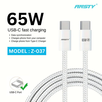 65W USB-C to USB-C Super Fast Charging Cable  Z-037