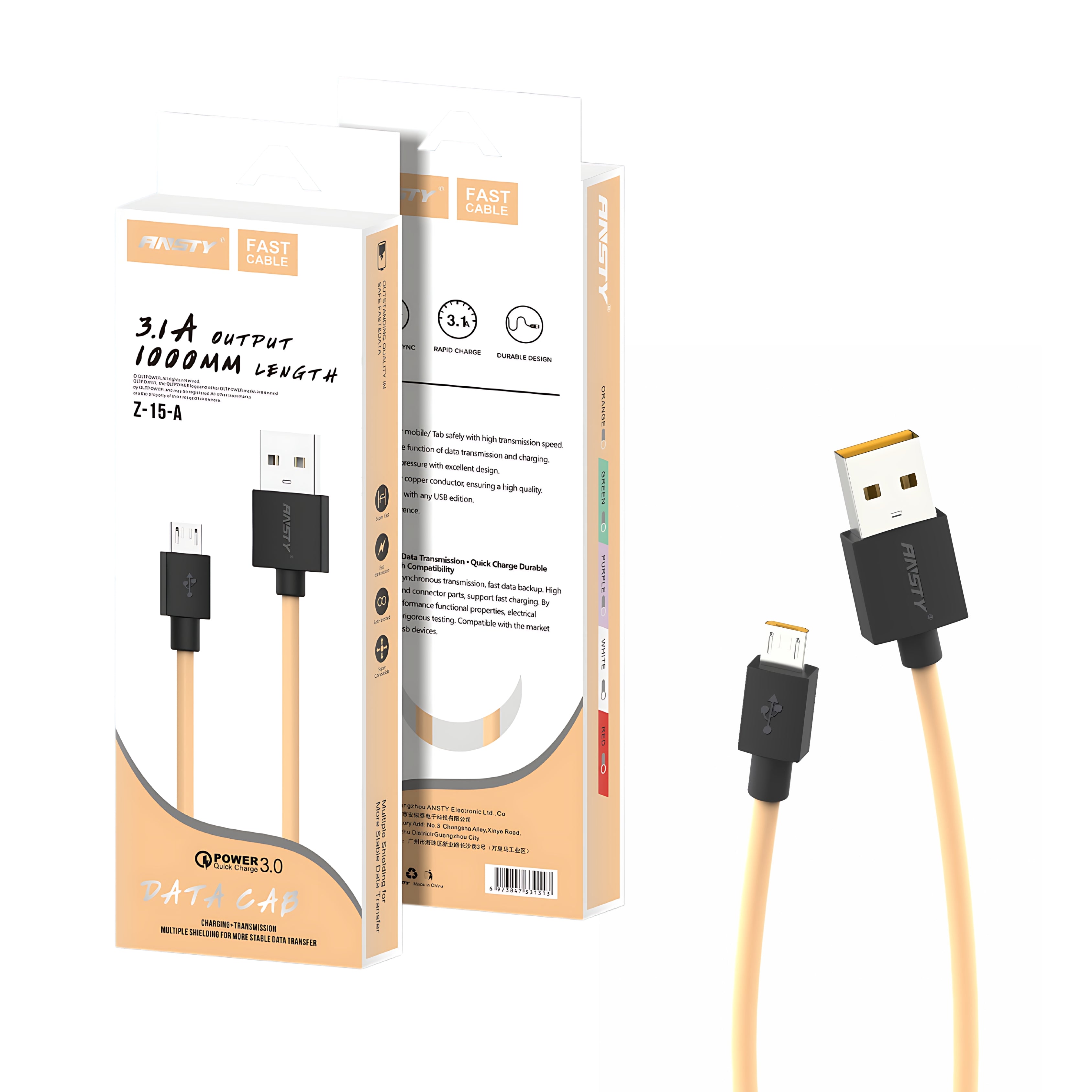 3.1A Fast Charging Micro USB Cable Z-15-A